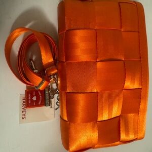 Harveys Vibrant Orange Woven Clutch